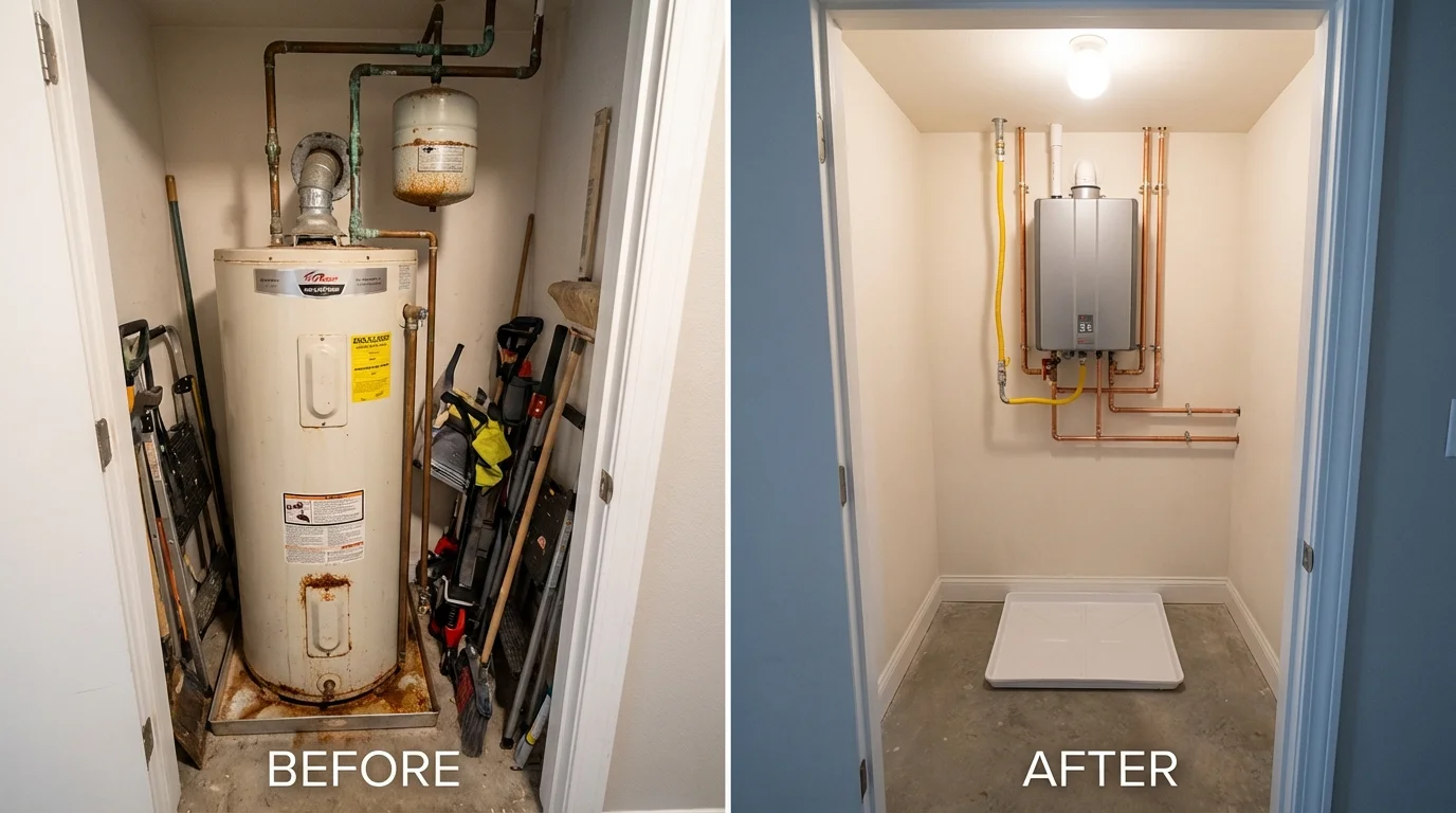 Tank water heater versus wall-mounted tankless unit comparison for Butte, MT homeowners